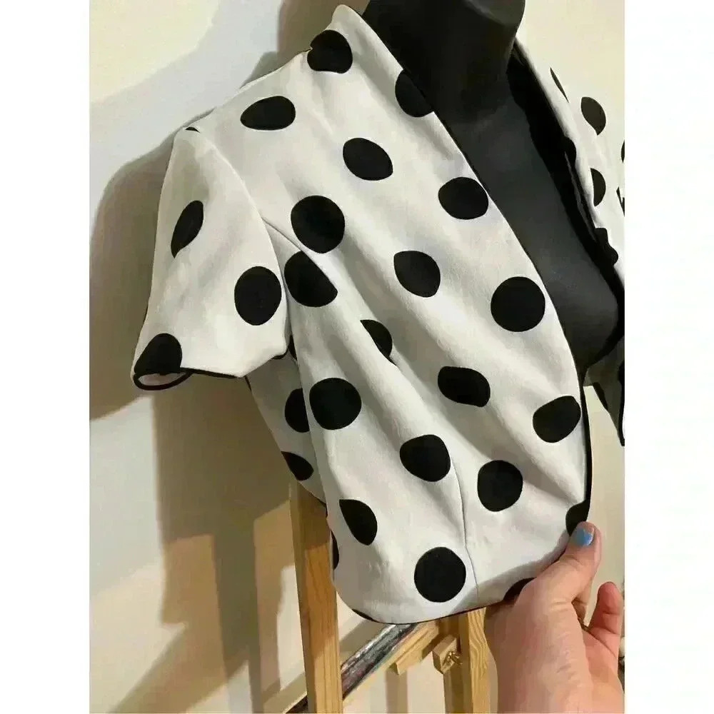 Studio 1 petite 4P polka dot open front short sleeve jacket - Picture 3 of 5